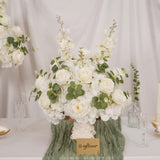 Centre de table de mariage et de fête blanc et vert