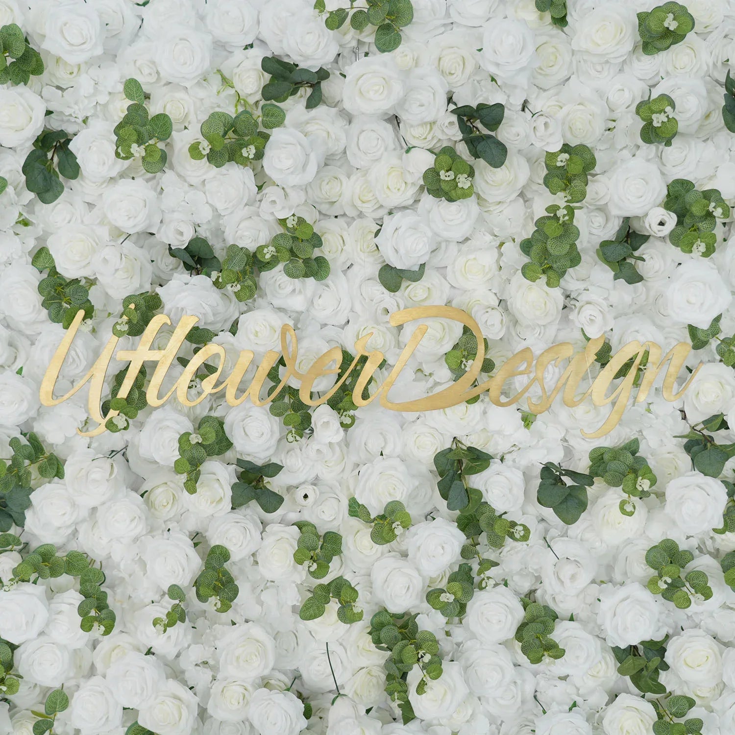 Uflower Artificial White Rose Wall Wedding Backdrop Decor SET80089 - Uflower