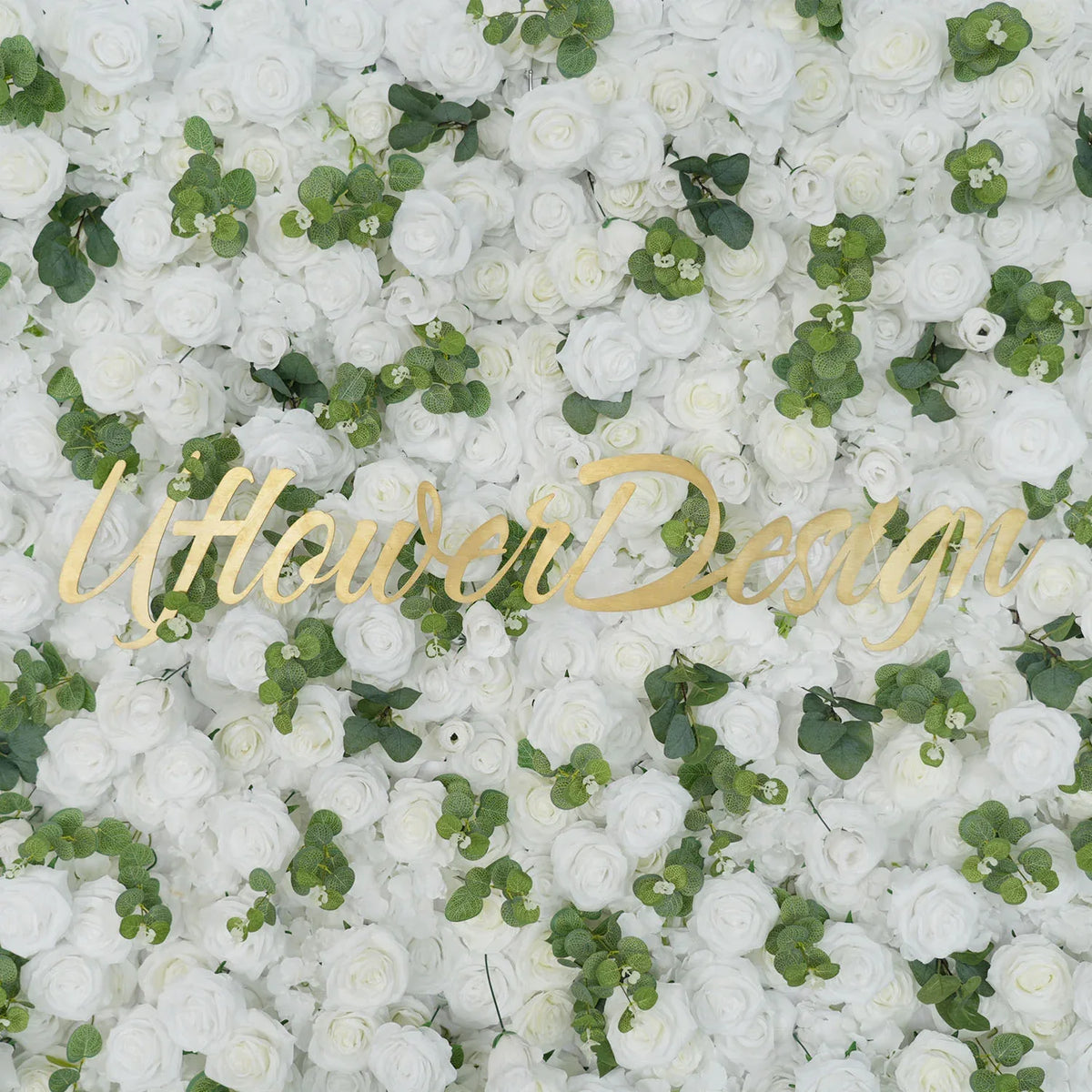 Uflower Artificial White Rose Wall Wedding Backdrop Decor SET80089 - Uflower