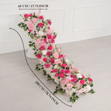 Uflower Décoration florale rose pour toile de fond de mariage, rangée de fleurs pour fête MC80083-01