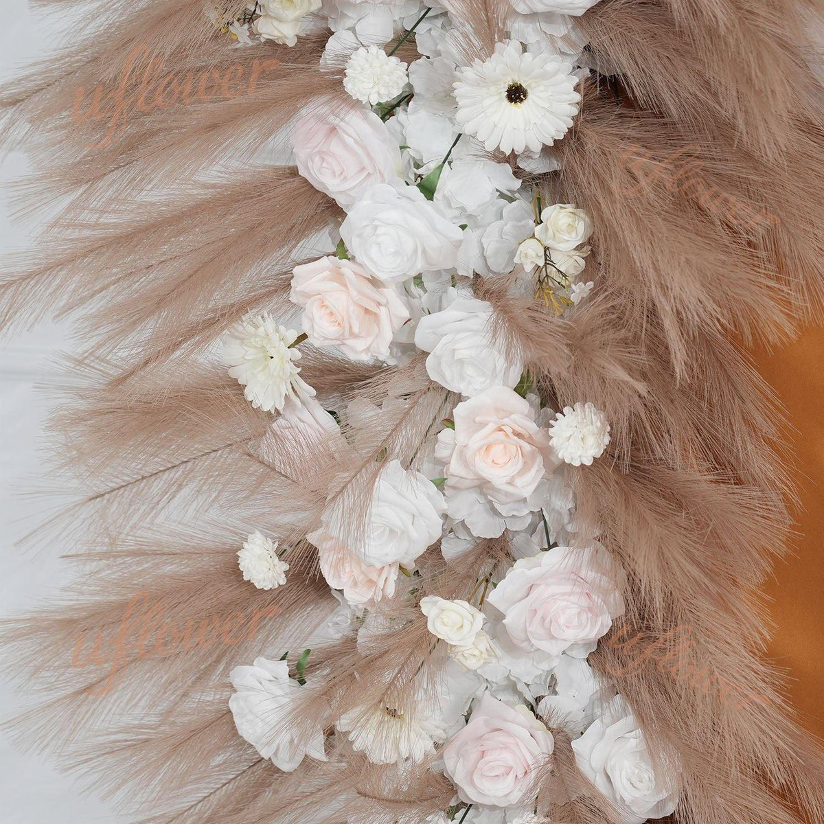 Uflower Pampas Grass Rose Wedding Floral Arrangement KT Backdrop Decor SET80163 - Uflower