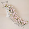 Uflower  Pink Rose&Baby's Breath Flower Row  Table Runner  MC80230-05