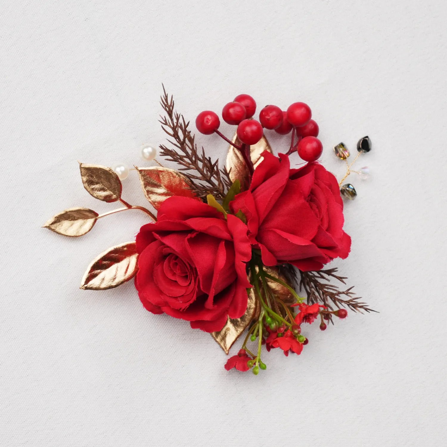 Uflower Wrist Corsages in Red MG80002-04*6