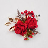 Uflower 6 pièces corsages de poignet rouges MG80002-04*6