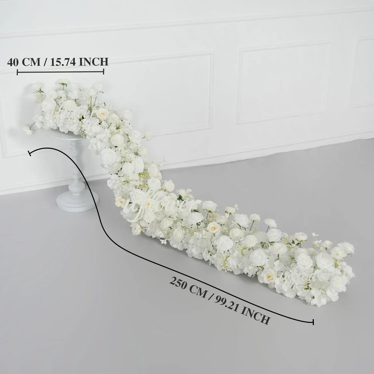 Uflower Pink White Rose Table Runner Sofa Floral Wedding Backdrop Decor SET80137 - Uflower