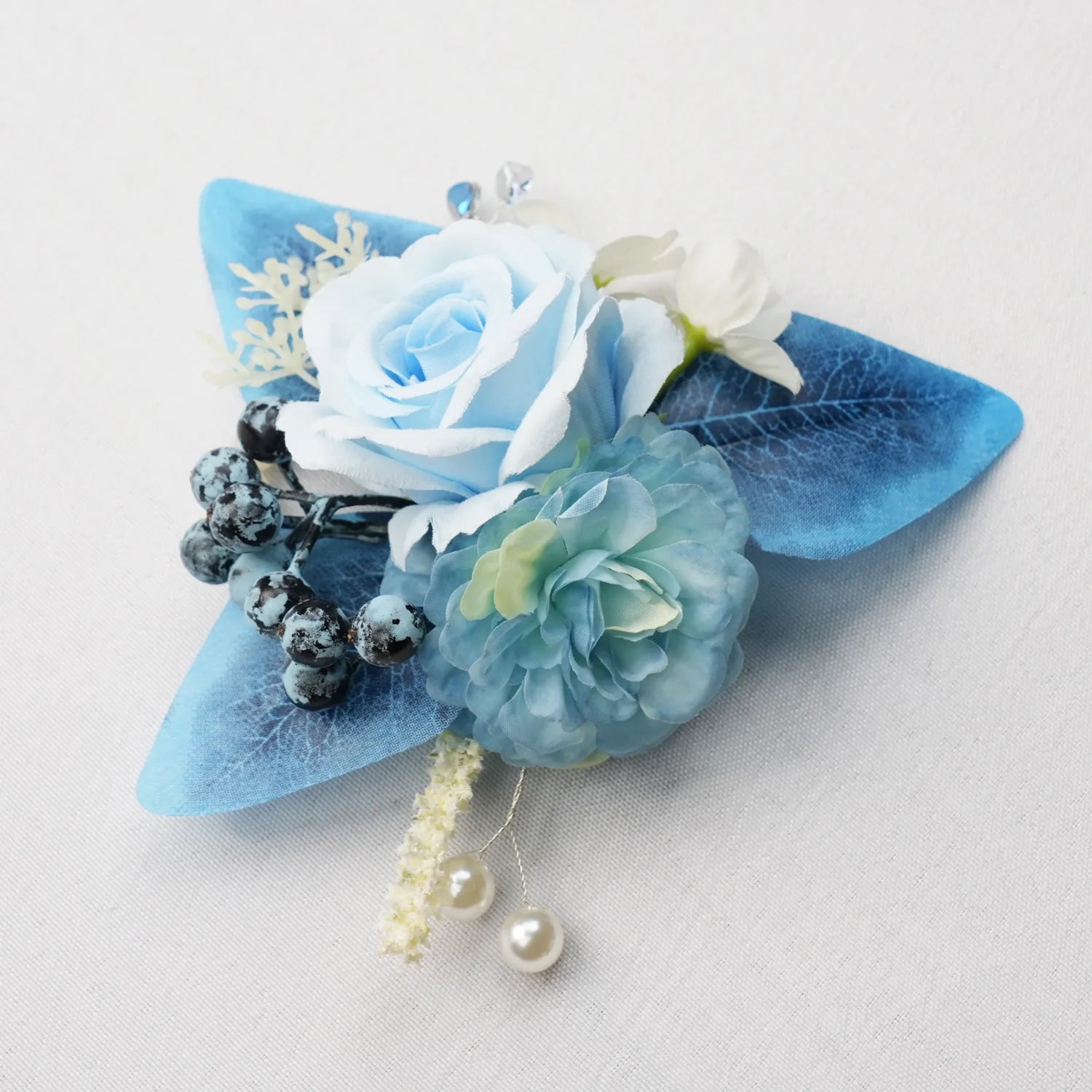 Uflower Wrist Corsages in Dusty Blue MG80007-04*6