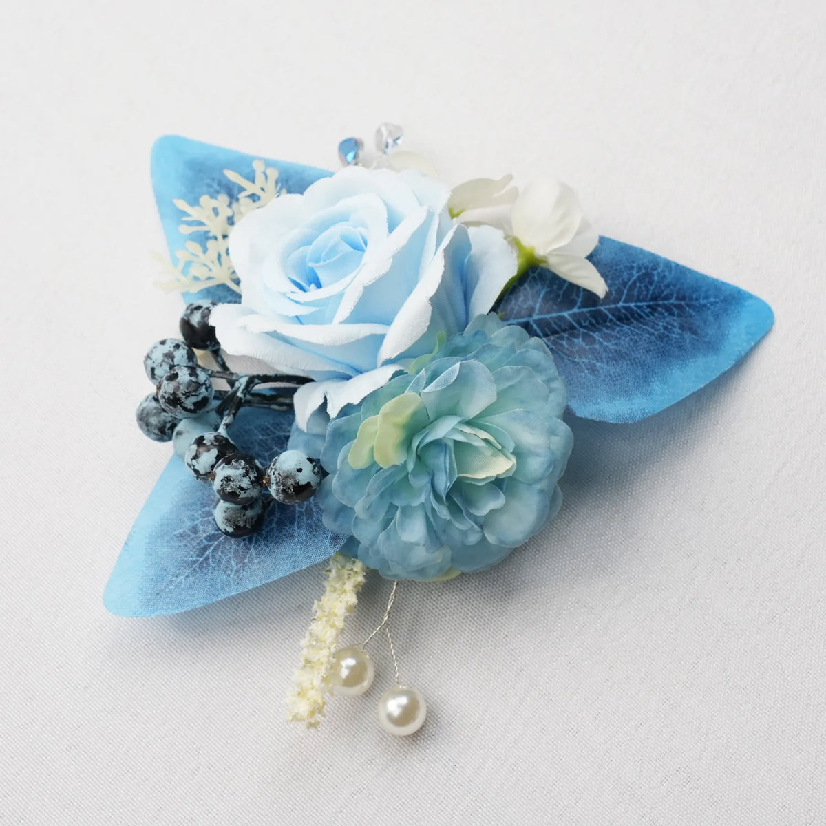 Uflower Wrist Corsages in Dusty Blue MG80007-04*6
