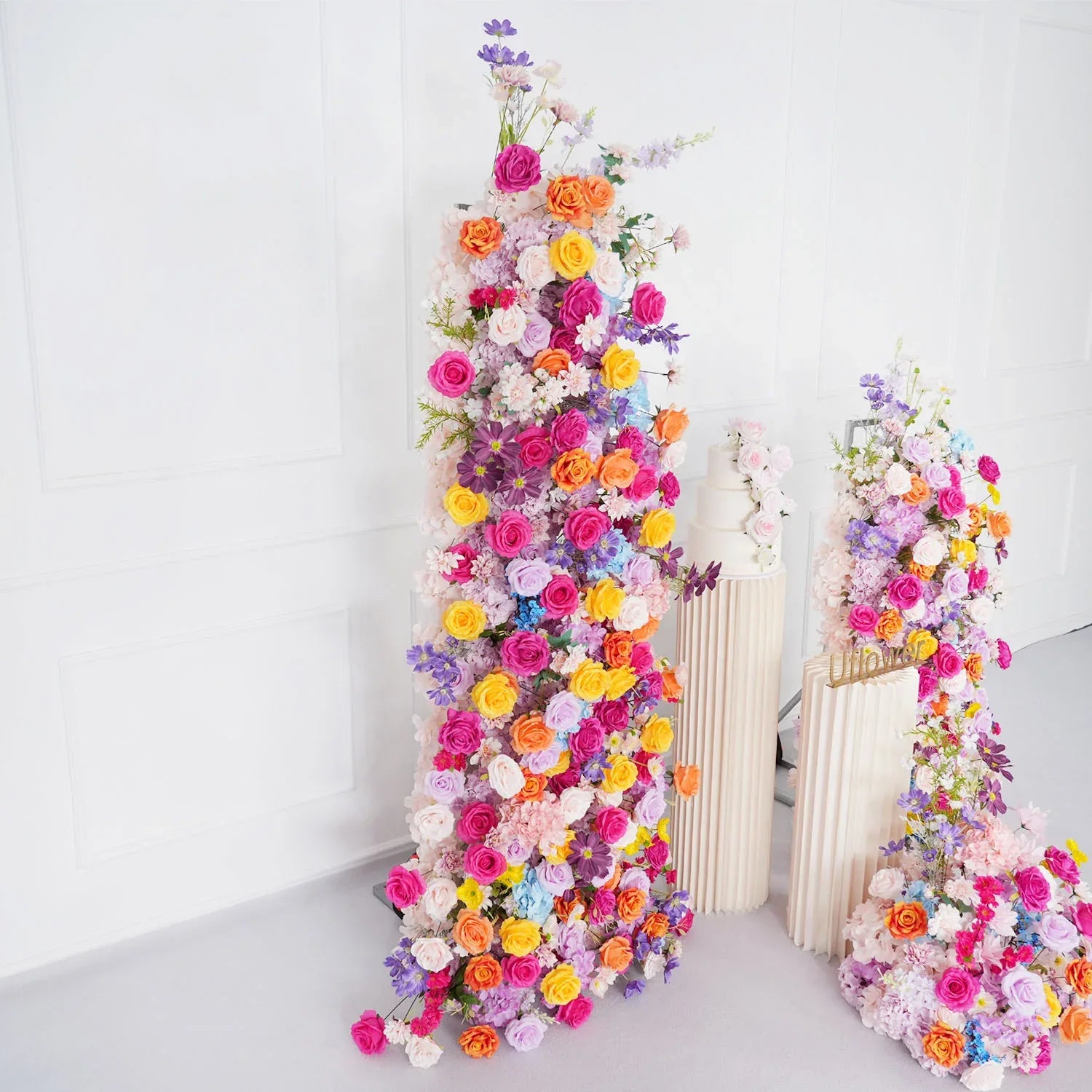 Uflower Colorful Artificial Wedding KT Backdrop Flower Row Decor SET80081 - Uflower