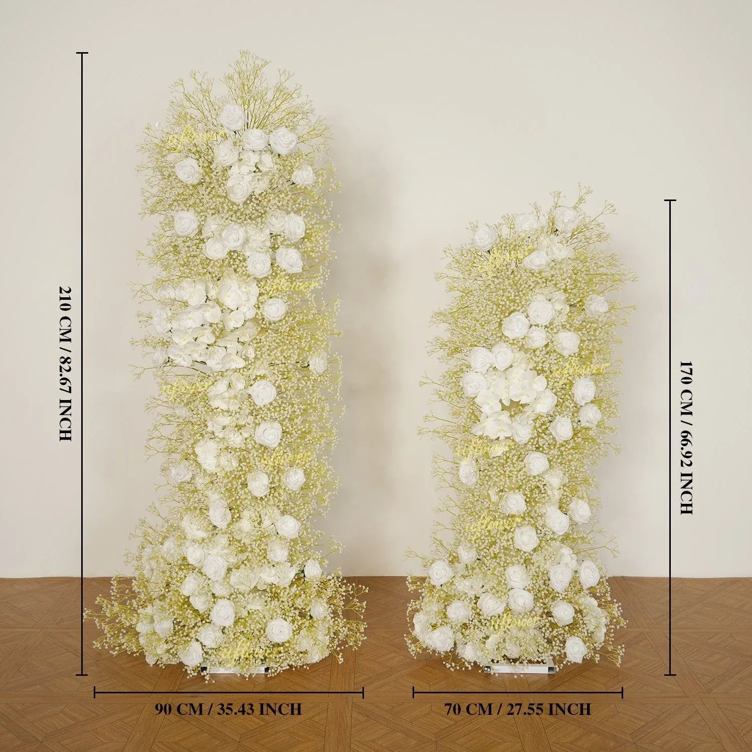 Uflower White Rose Baby Breath Wedding KT Backdrop Floral Arrangement SET80208 - Uflower