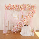 Uflower Pink Purple Rose Floral Door Arch Wedding Party Backdrop Decoration MC80127 - Uflower