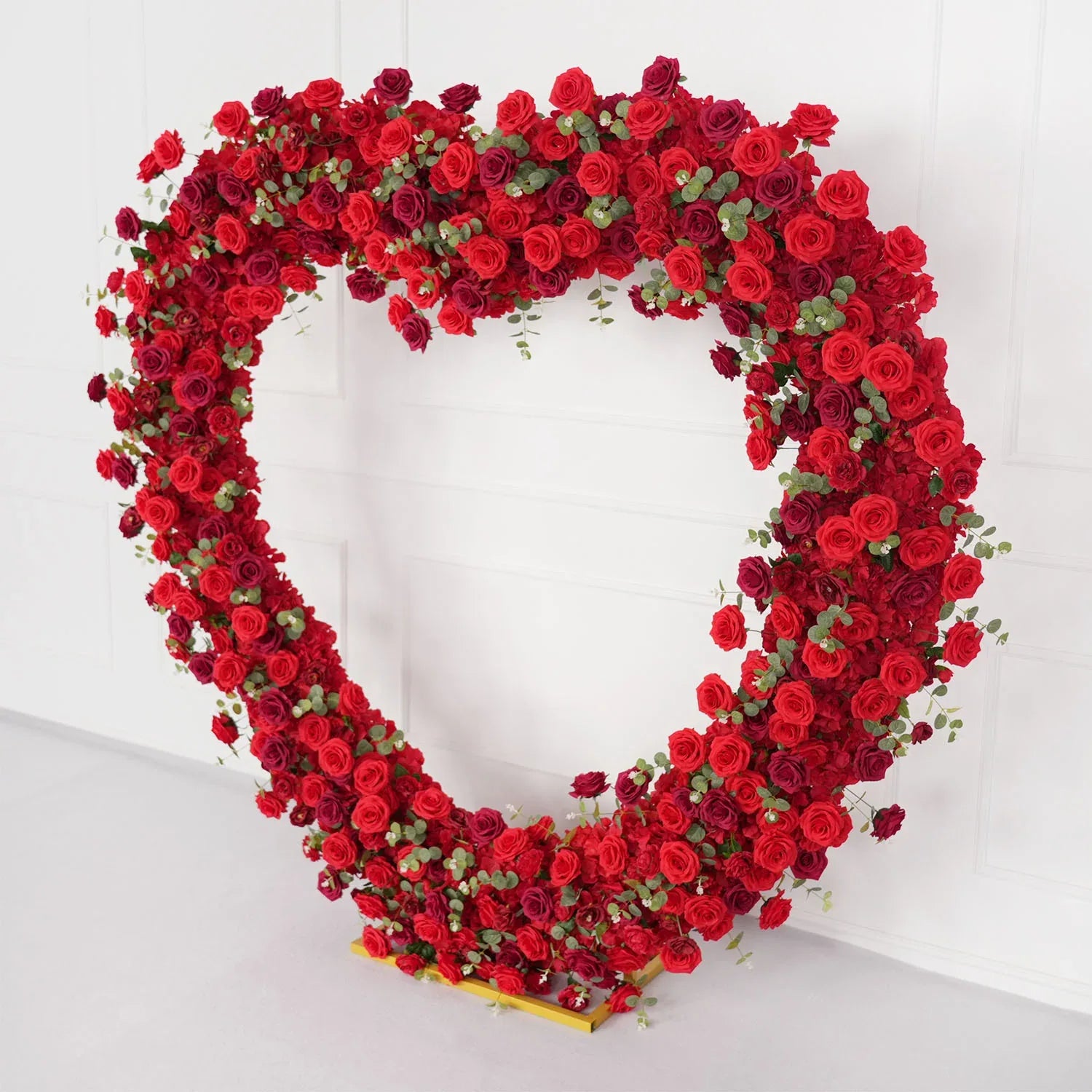 Uflower 2.2m*2.2m Red Rose Wedding Arch Heart Arch Decor SET80056 - Uflower
