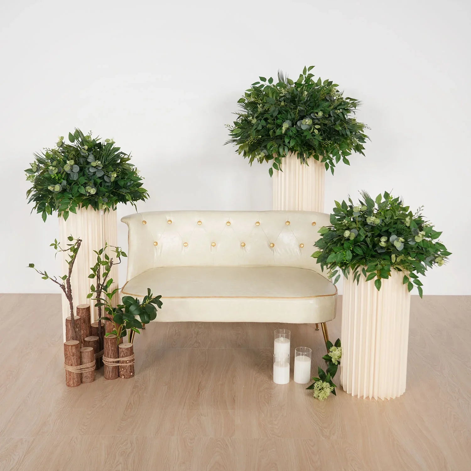 Uflower Green Leaf Table Centerpiece Floral Ball Wedding Table Decoration MB80066 - Uflower