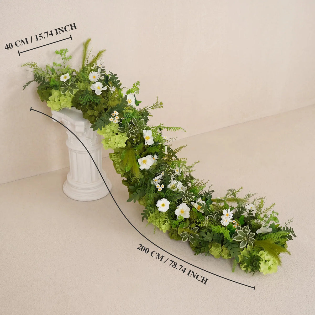 Uflower Verdure Guirlande Florale Rangée Mariage et Événement Toile de Fond MC80310-01