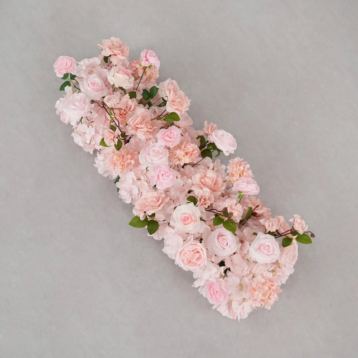 Uflower Pink Rose Table Runner Sofa Floral Wedding Backdrop Decor SET80213