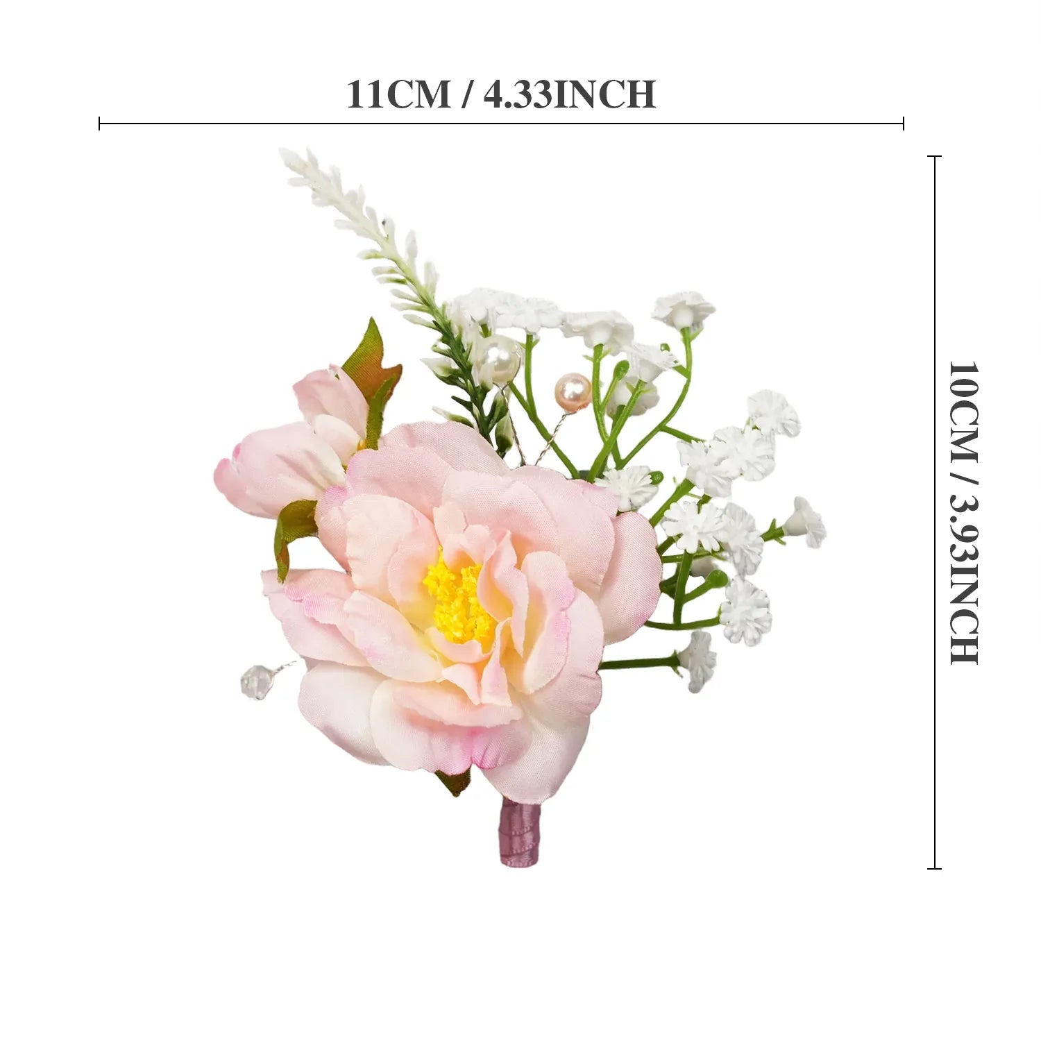 Uflower Pink White Series Bride Bouquet Wrist Corsage Groom Boutonniere Wedding Event Supplies SET80080-09 - Uflower