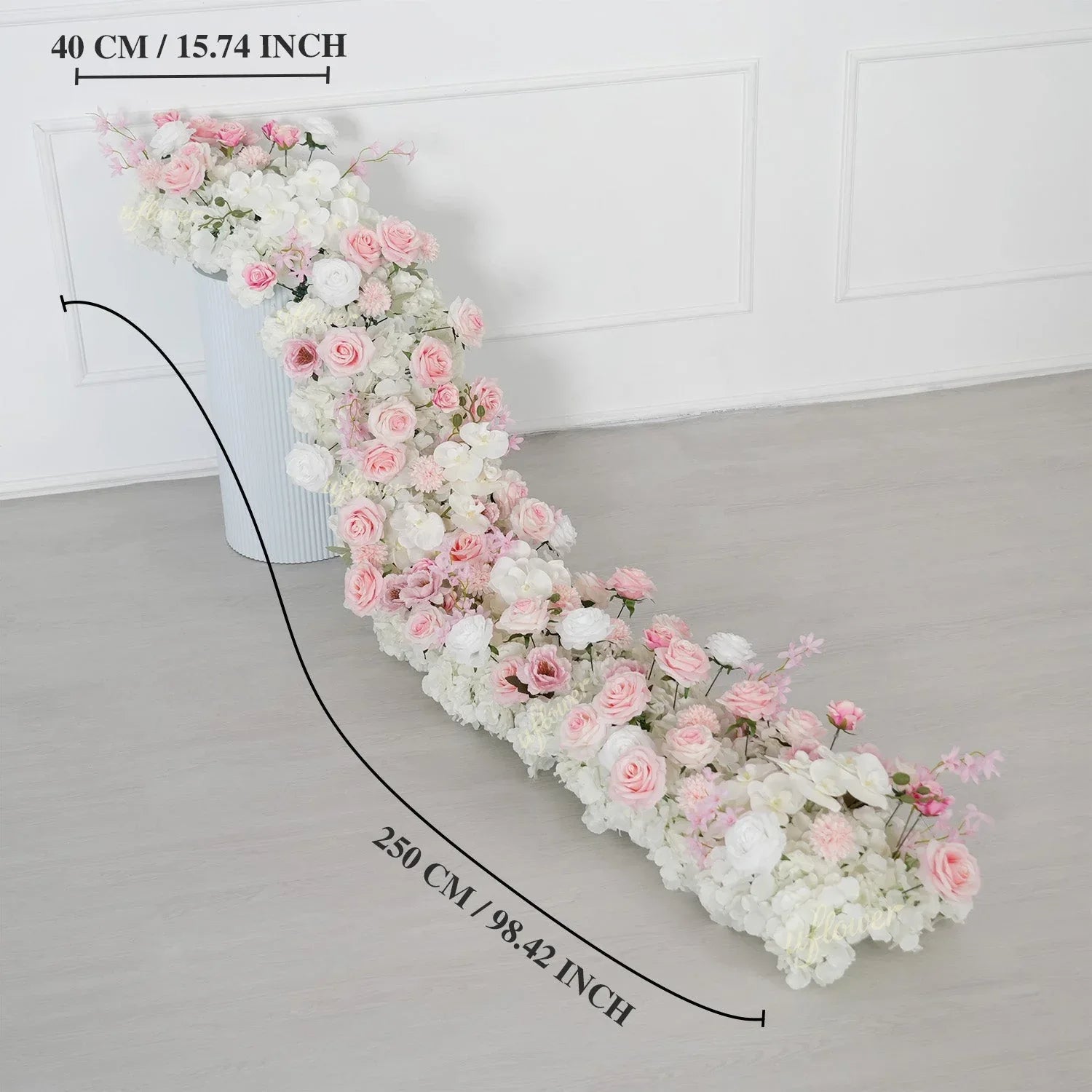 Uflower Artificial Pink White Flower Row Wedding KT Backdrop Decor SET80195 - Uflower