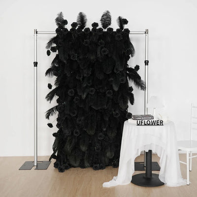 Uflower Artificial Black 5D Flower Wall Wedding Backdrop Decoration MA80034-01 - Uflower