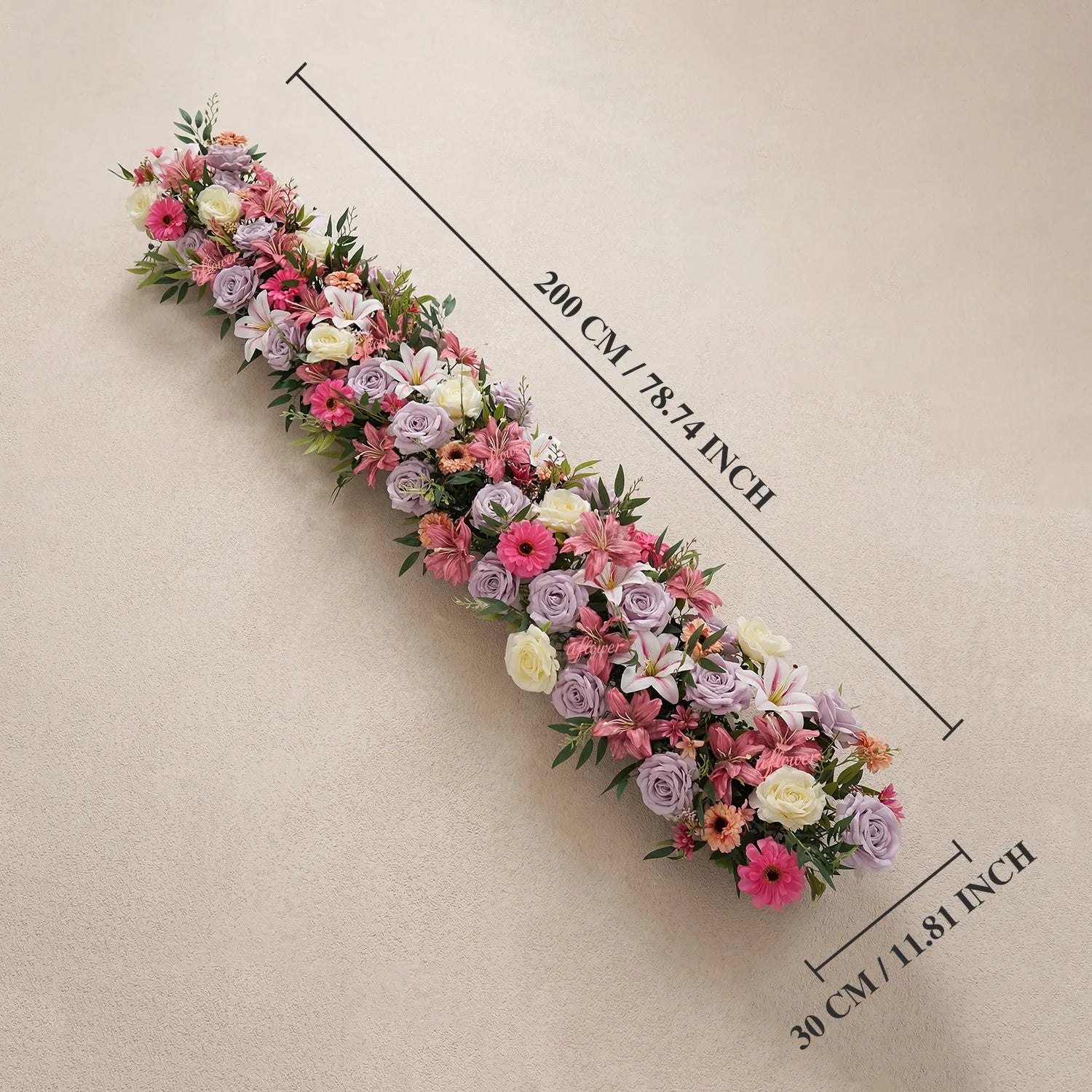 Uflower Artificial  Roses Purple Mixcolor Series Wedding Flower Row Decorate MC80248-01