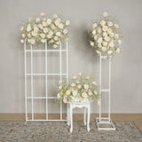 Uflower Champagne White Babysbreath Rose Arrangement Wedding KT Backdrop Decor SET80131 - Uflower