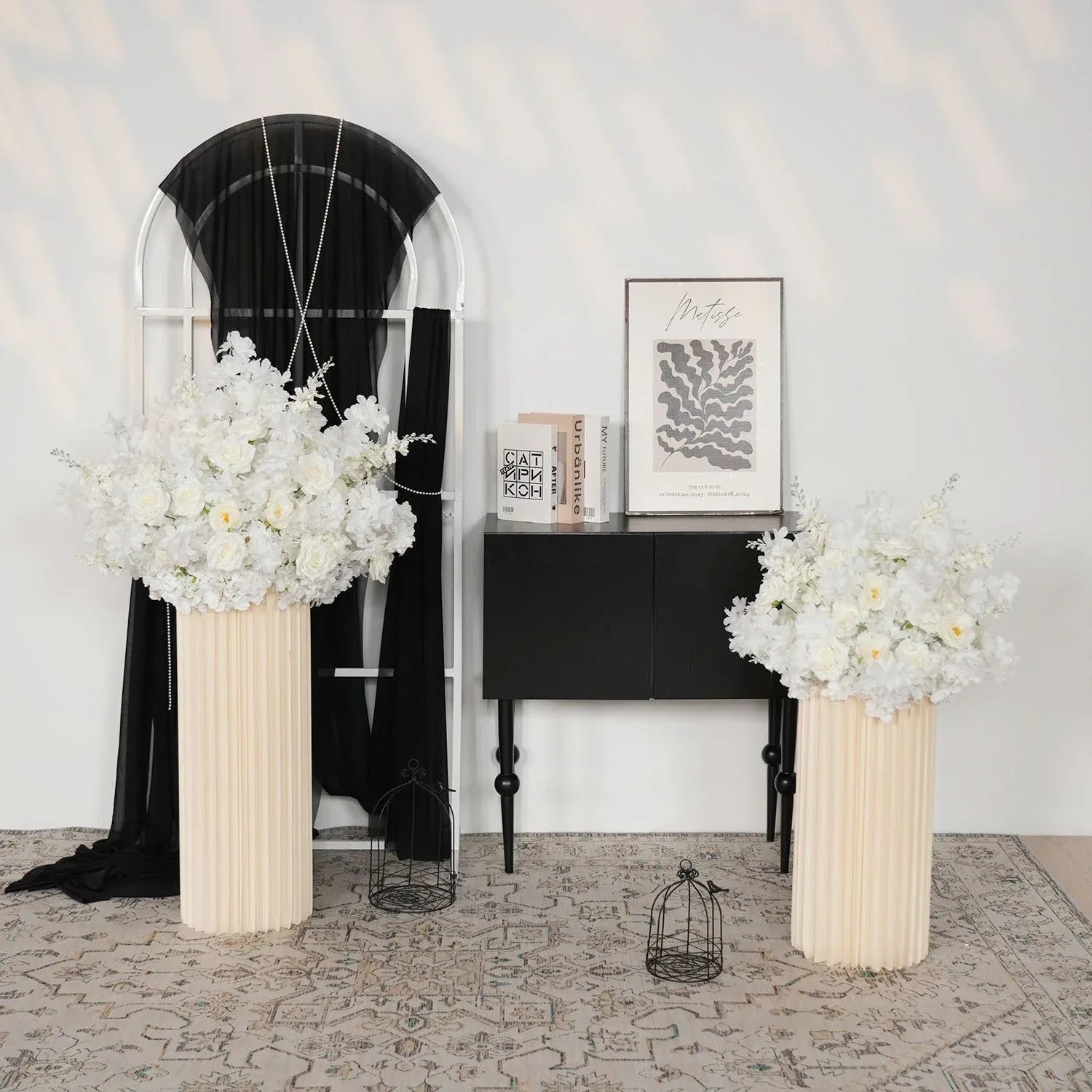 Uflower White Wedding Table Centerpiece Flower Arrangement MB80069 - Uflower