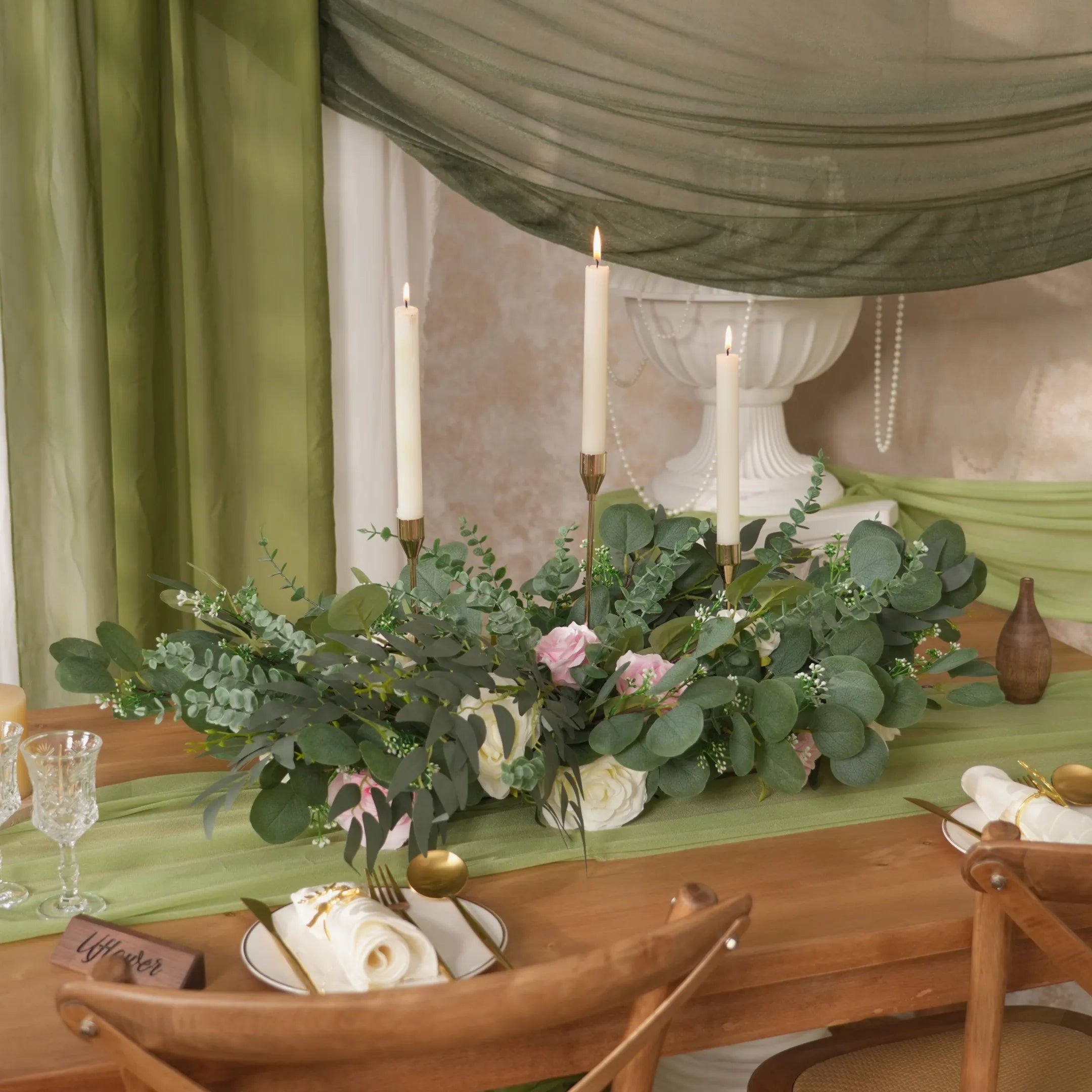 DIY Centerpiece Kit – Rose & Eucalyptus Floral Arrangement Set