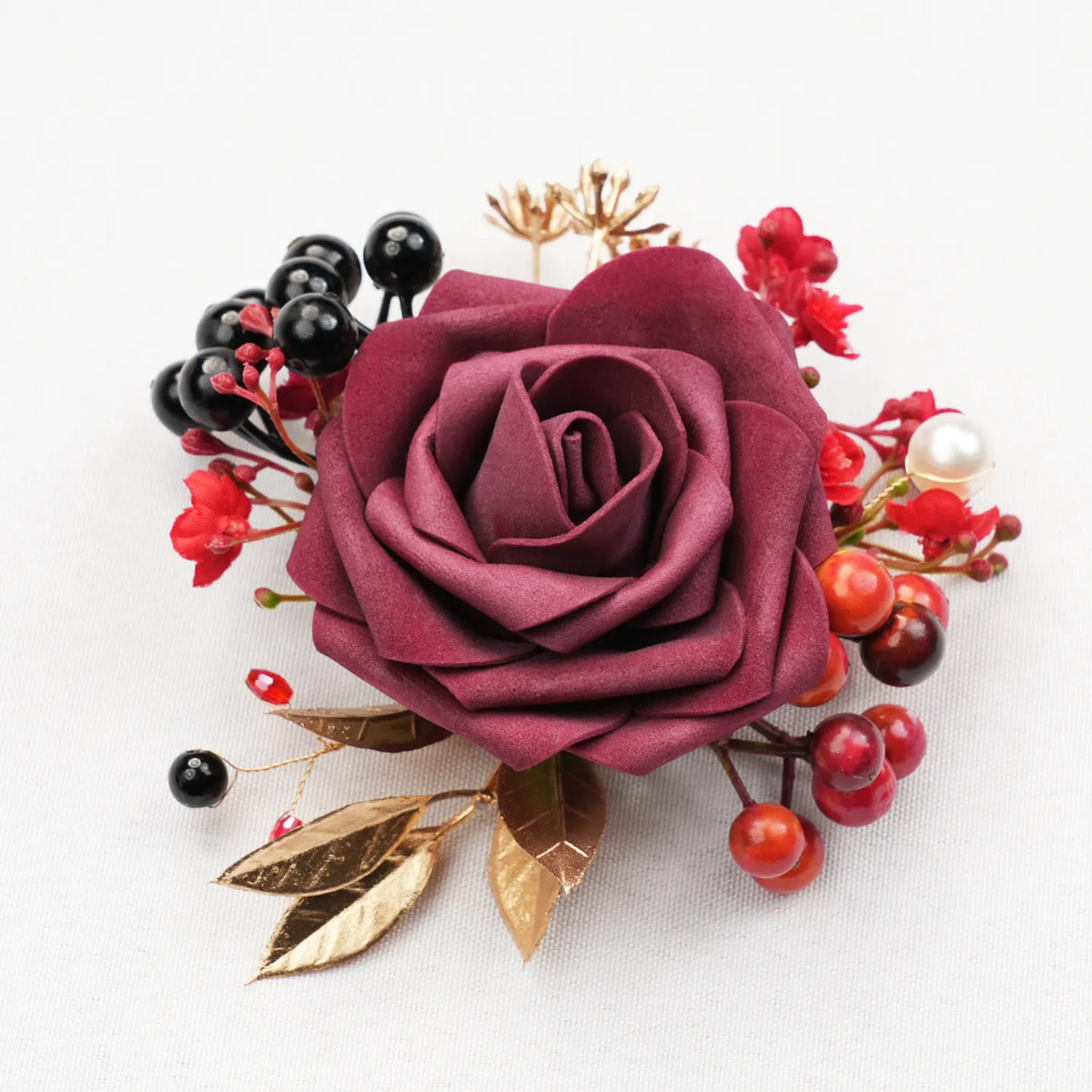 Uflower Boutonnieres in Burgundy MG80011-02*6