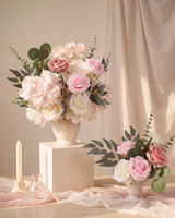 Uflower Pink and White DIY Wedding Flower Kit – Artificial Floral Arrangement Box MJ89001-01