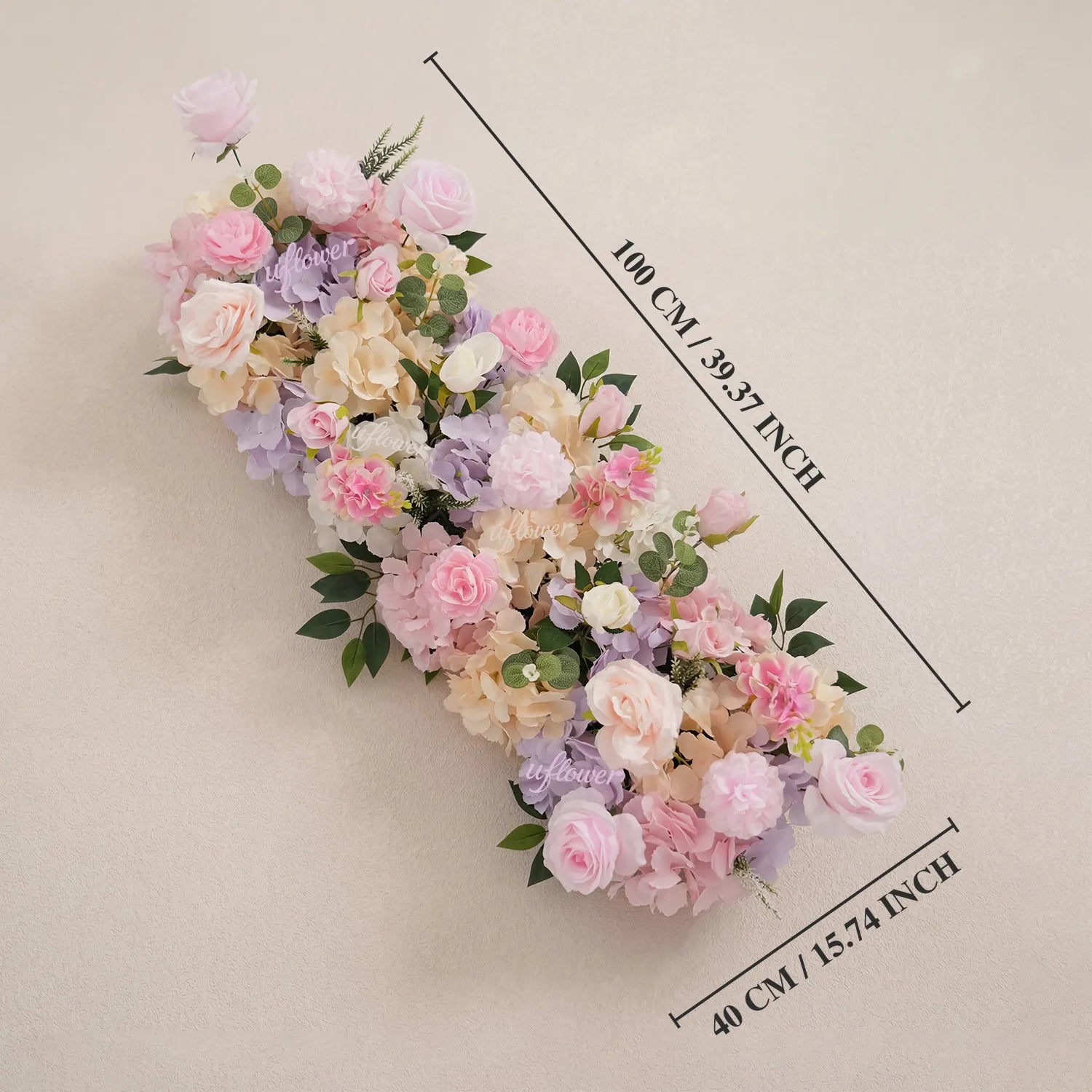 Uflower 100CM Mixcolor Flower Backdrops Wall Flower Row Decor MC80242-01