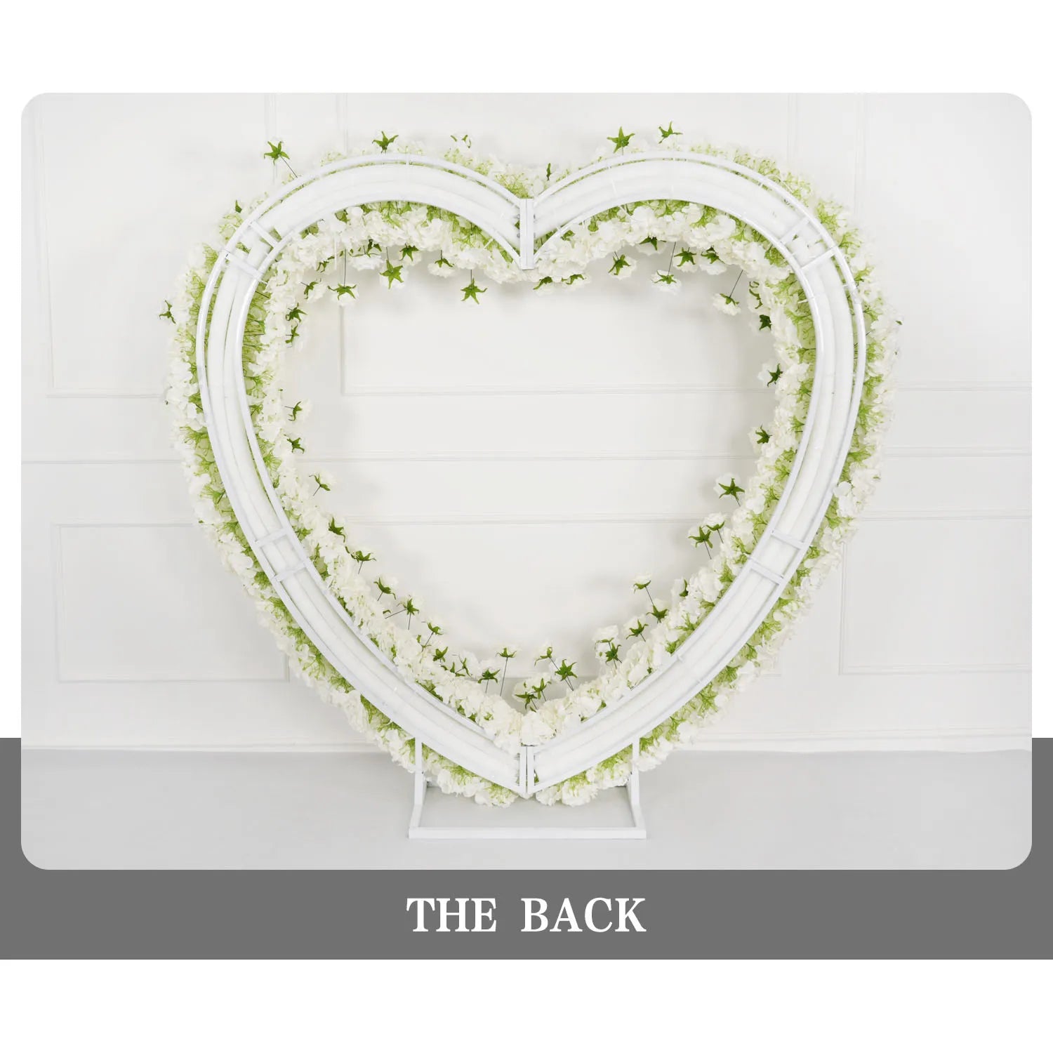 Uflower 2m*2m White Rose Heart-Shaped Arch Wedding Decor SET80011