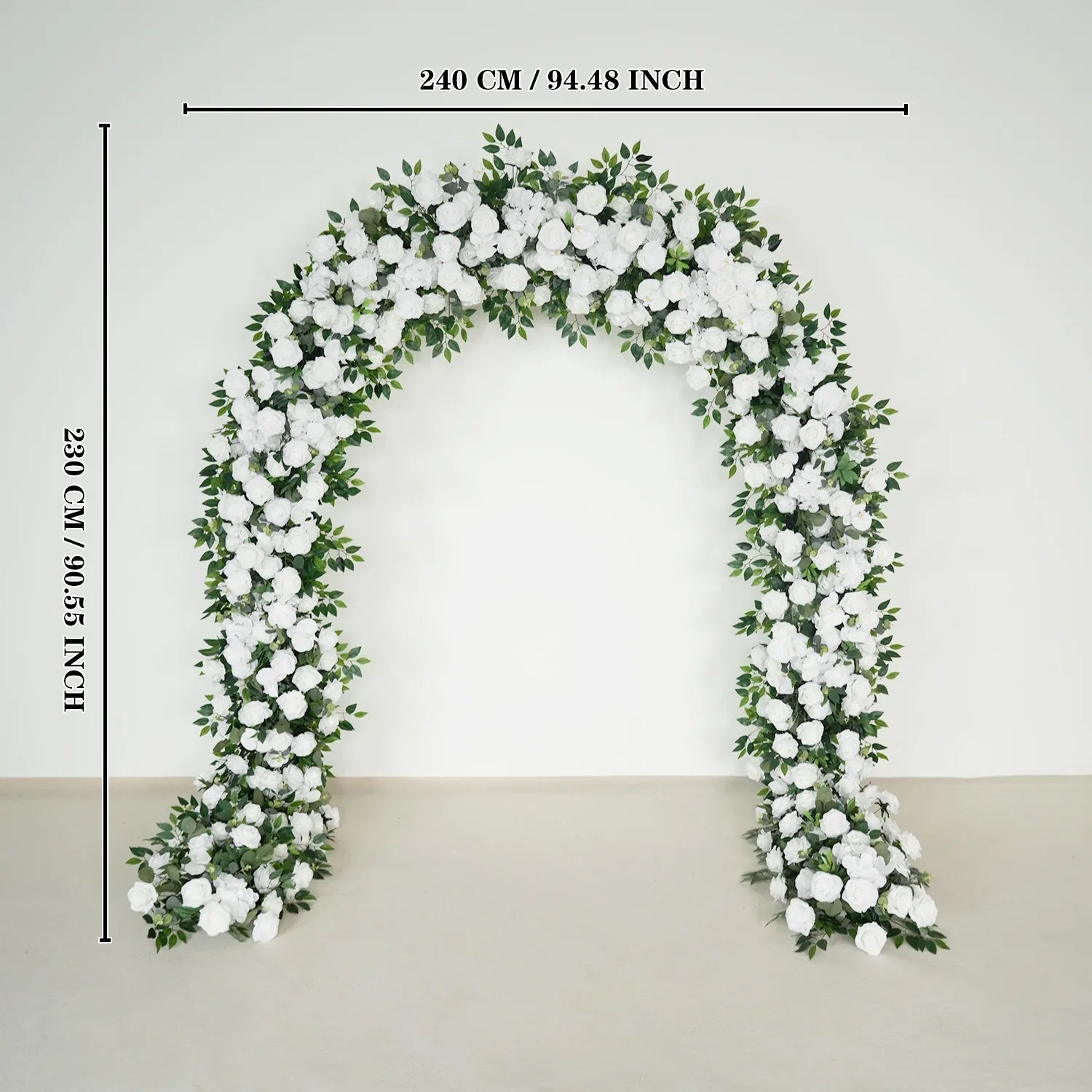 Uflower Green White Rose Willow Leaves Wedding Background Arch Decoration Flower Arrangement SET80086 - Uflower