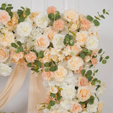 Uflower Champagne Rose Floral Square Arch Wedding Party Backdrop Decoration SET80173 - Uflower