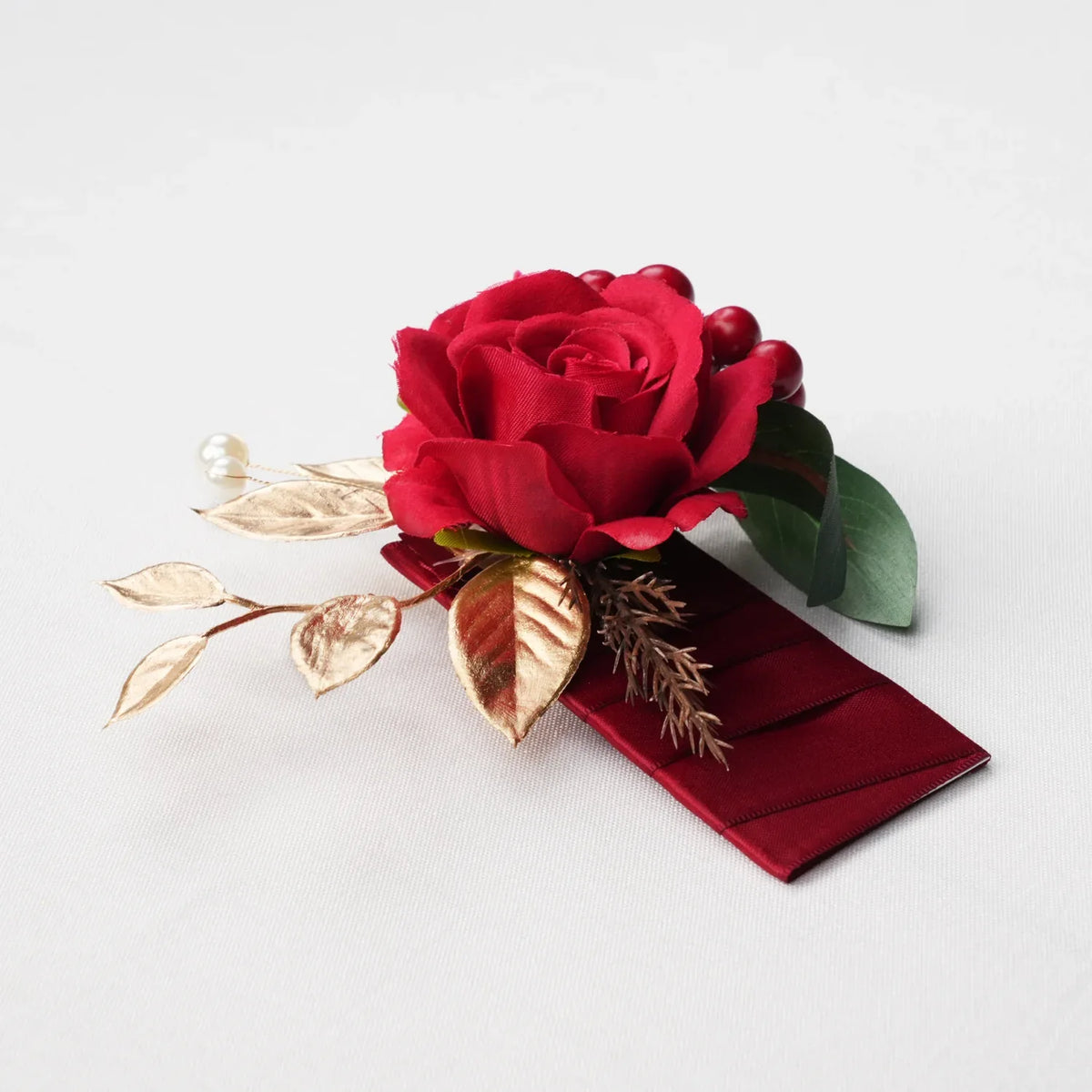 Uflower Boutonnieres in Red With Card MG80002-02 - Uflower