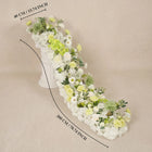 Uflower Crème Blanc Vert Motif Floral Chemin de Table pour Mariage et Fête Décoration MC80307-01