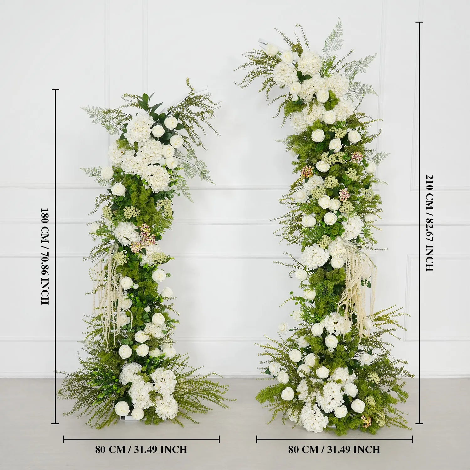 Uflower White Floral Greenery Horn Arch Wedding Party Backdrop Decor SET80220