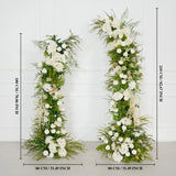 Décor de toile de fond pour fête de mariage en arche florale blanche Uflower, verdure, corne, ENSEMBLE80220