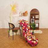 Uflower Orange Pink Table Runner Sofa Floral Wedding Backdrop Decor MC80096-03