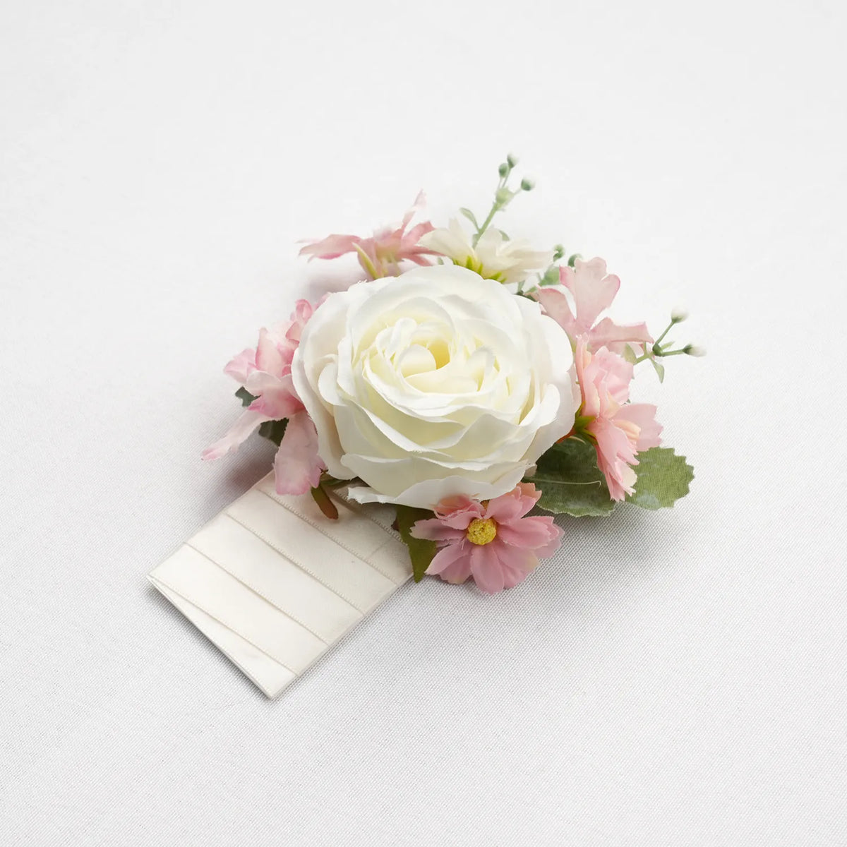 Uflower 6 broches boutonnieres rose blanc avec carte MG80001-02*6