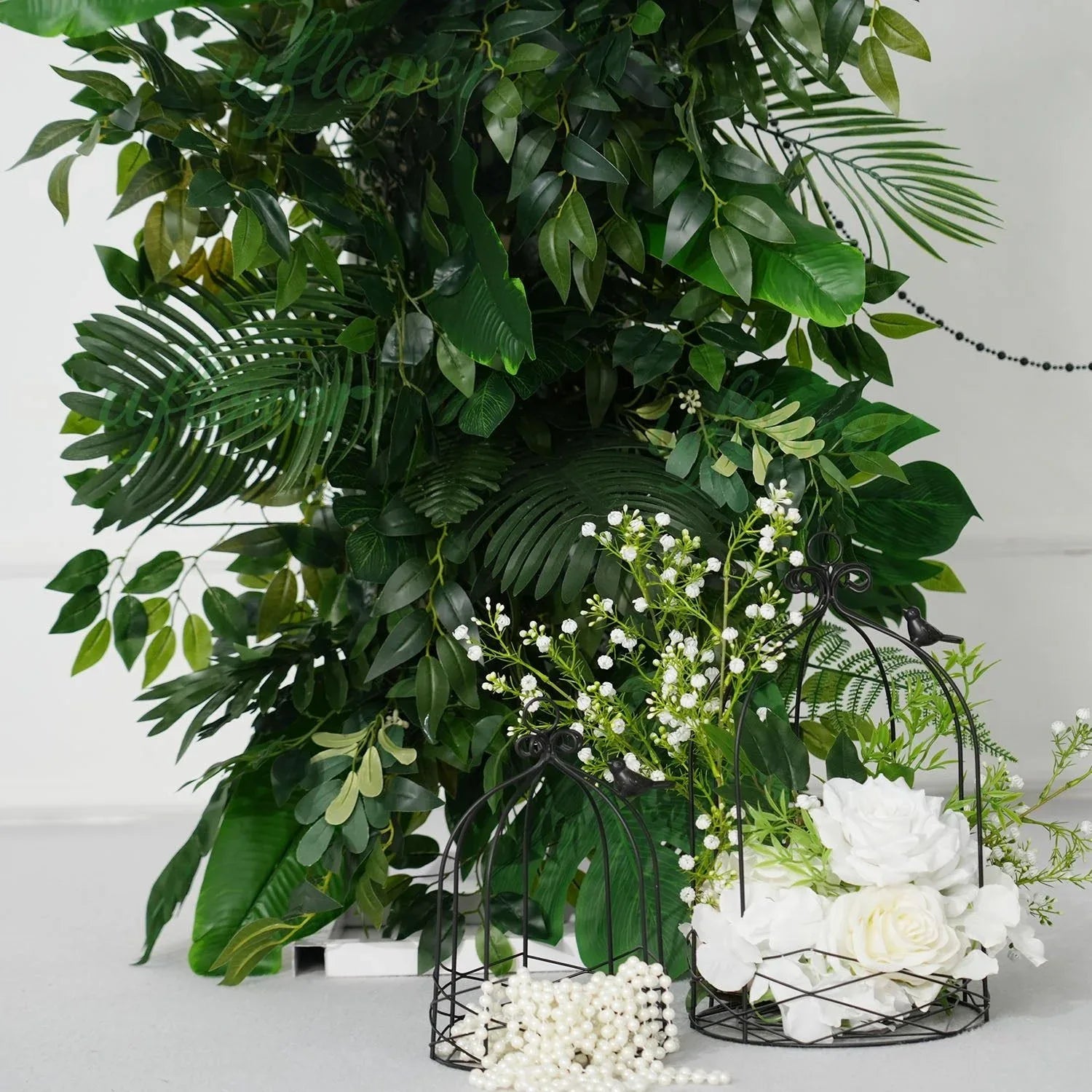 Uflower Artificial Green Leaves Flower Row Wedding KT Backdrop Decor SET80160 - Uflower