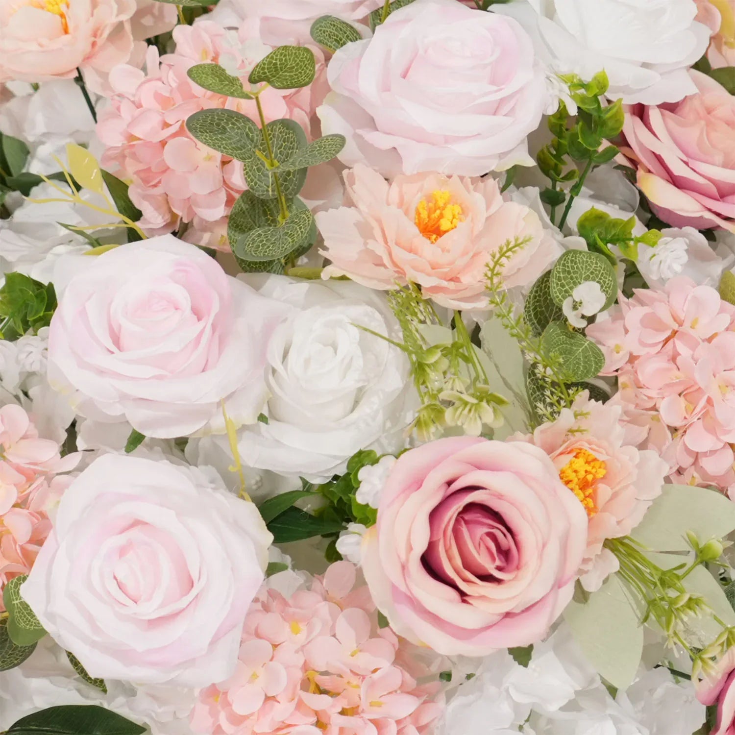 Uflower Pink White Rose Green Leaf Table Centerpieces Floral Ball Wedding Decoration MB80070 - Uflower