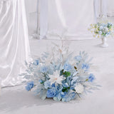 Blue Wedding Decor Set | Horn Arch, Aisle Flowers & Table Centerpieces