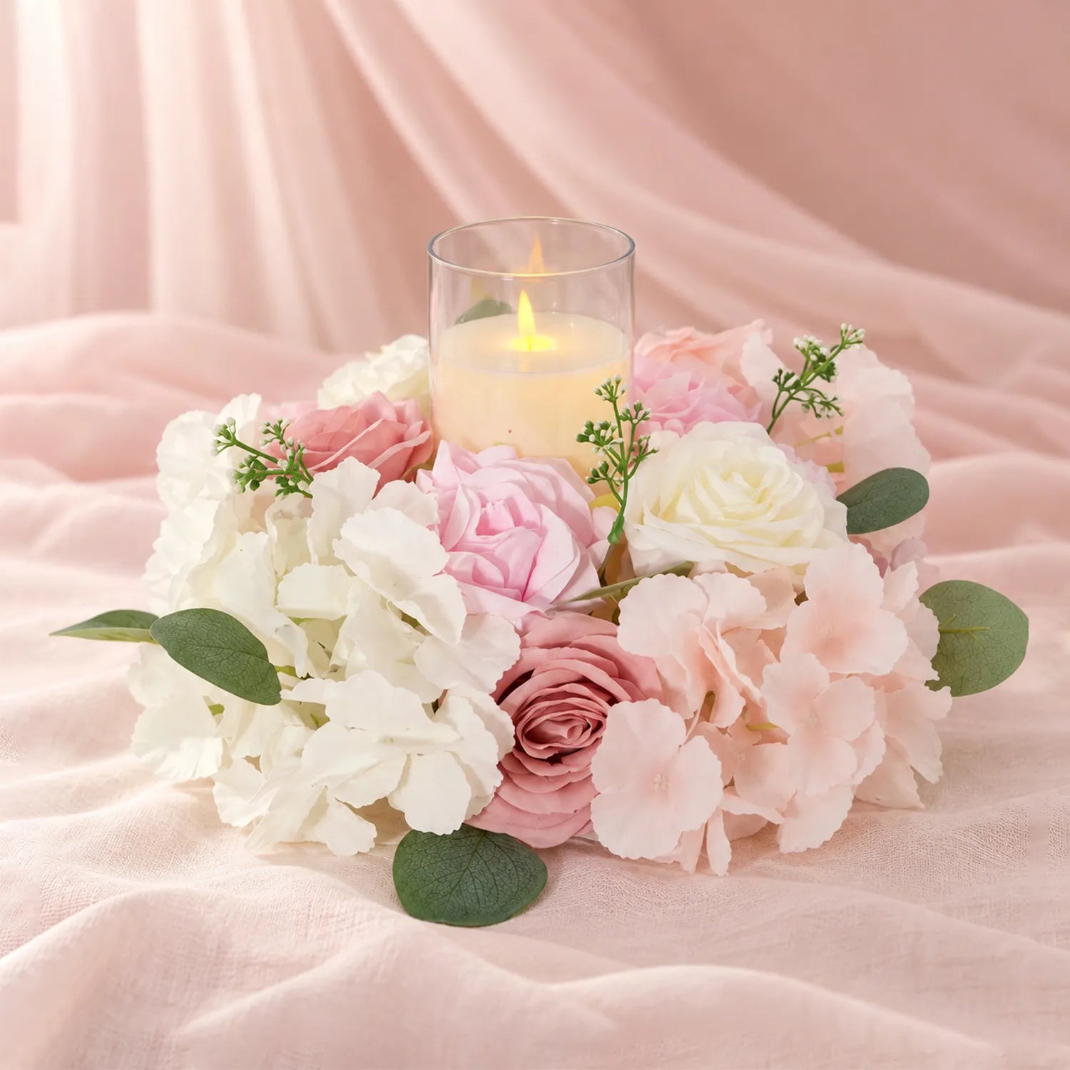 Uflower Pink Wedding Decorations | One-Stop Styling with Floral Wall, Table Flowers, Chair Flowers & Wreaths