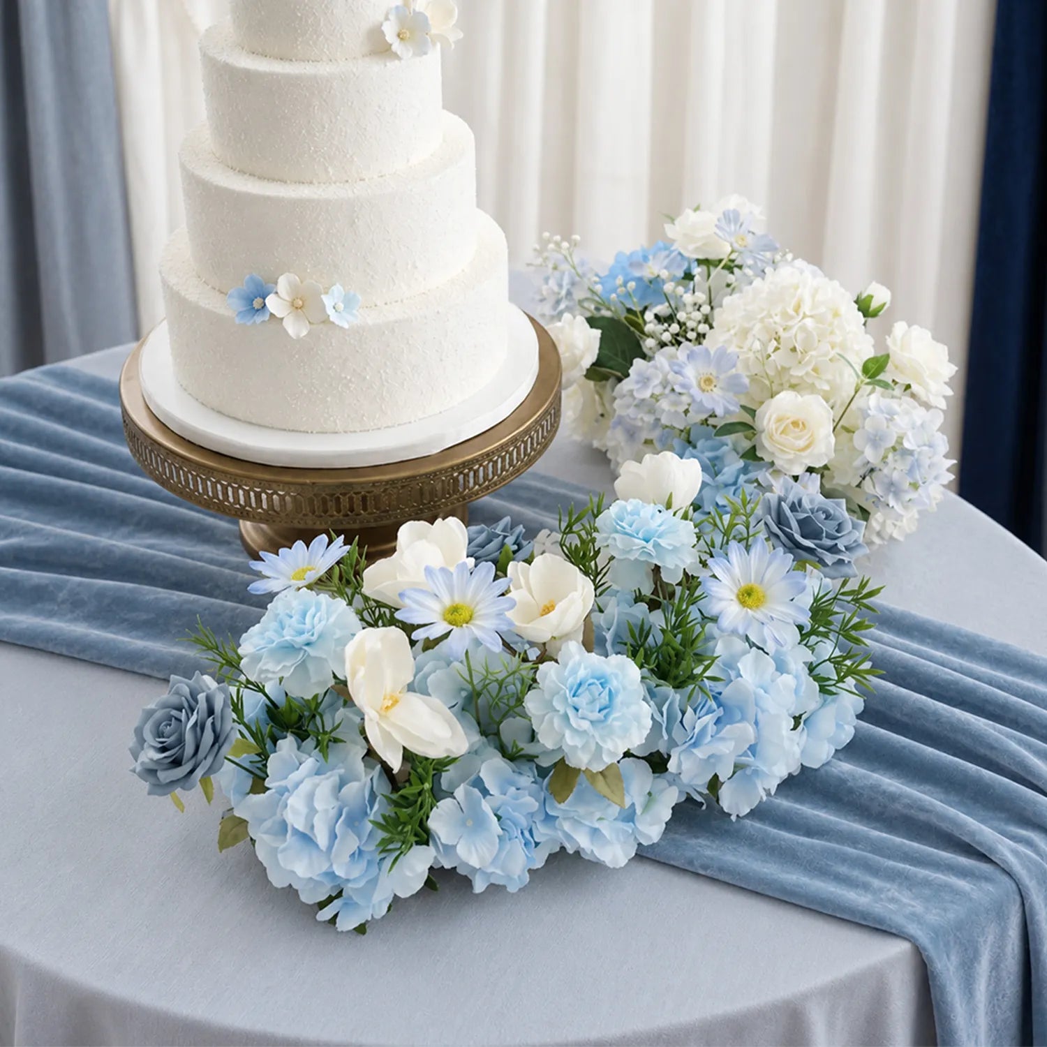 Uflower Romantic Blue Wedding Decor One-Stop Styling | Bridal Bouquet, Boutonnieres, Table Flowers