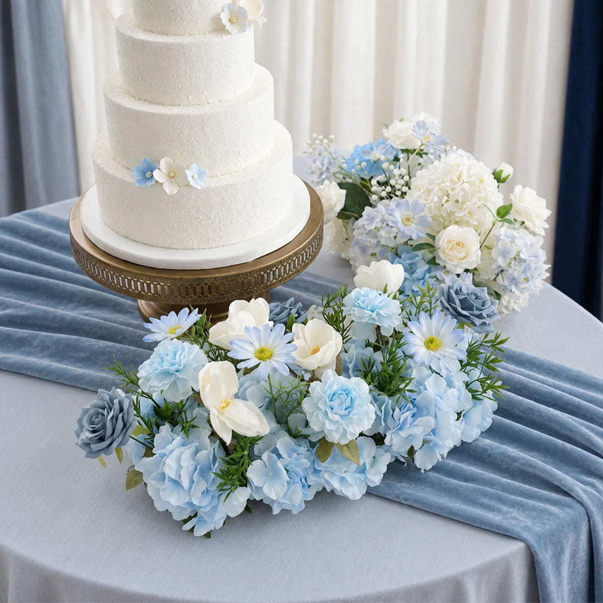 Uflower Romantic Blue Wedding Decor One-Stop Styling | Bridal Bouquet, Boutonnieres, Table Flowers