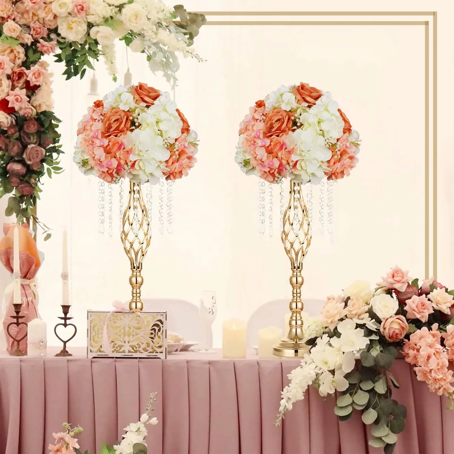 Uflower 35CM Artificial Flower Table Centerpiece Flower Ball Wedding Floral Arrangement MB80002 - Uflower