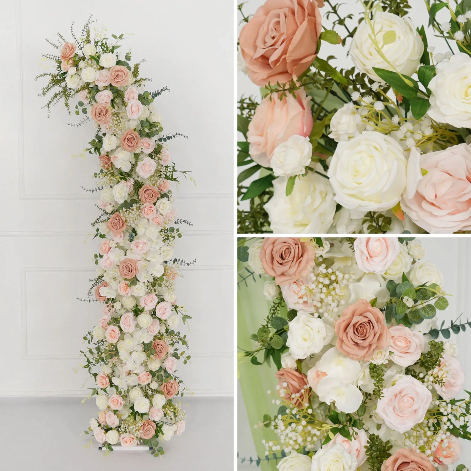 Uflower White 5D Horn Arch Flower Wedding Decor SET80060 - Uflower