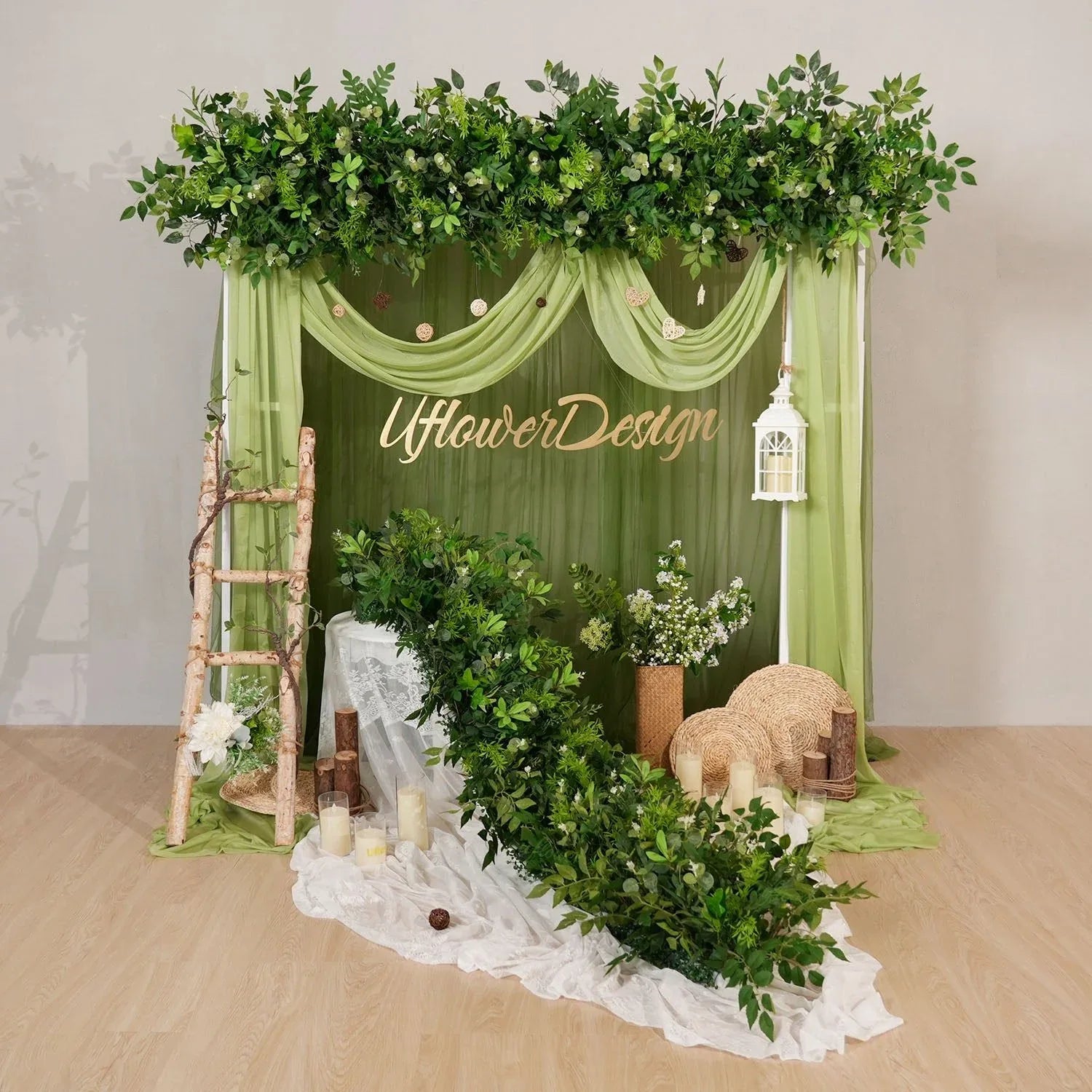Uflower Artificial Greenery Flower Row Wedding KT Backdrop Decor SET80168 - Uflower
