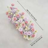 Uflower Purple Pink Floral Arrangement Wedding Arch Backdrop Party Flower Row Decor SET80197 - Uflower