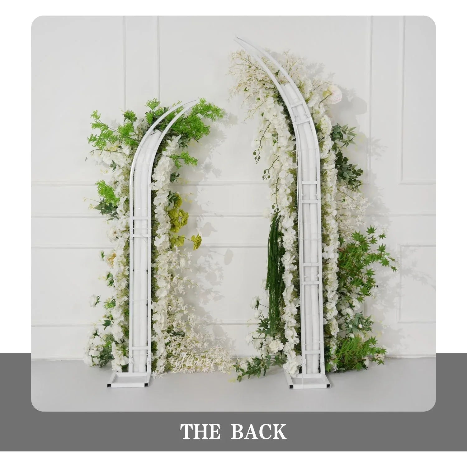Uflower White Floral Greenery Horn Arch Wedding Party Backdrop Decor SET80159 - Uflower