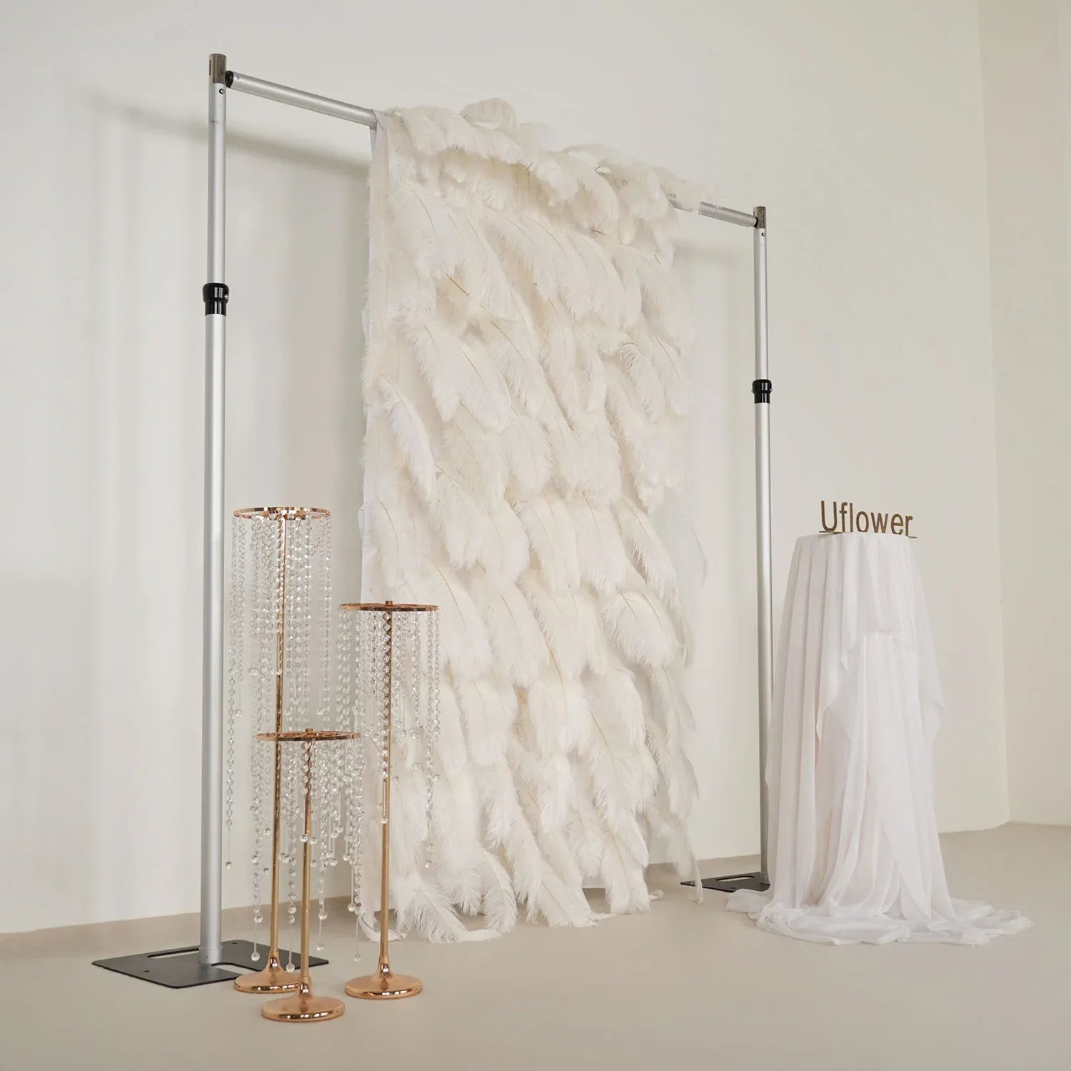 Uflower Artificial White 5D Flower Wall Wedding Backdrop Decoration MA80024-01 - Uflower