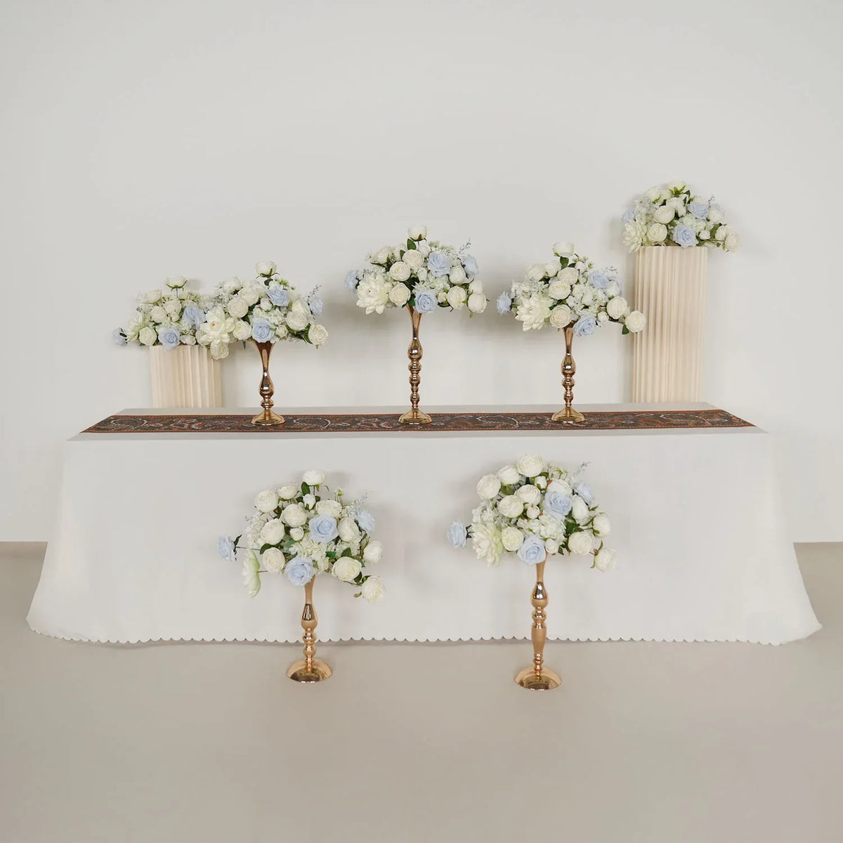 Uflower White Rose Wedding Table Centerpiece Flower Arrangement MD80041-01 - Uflower